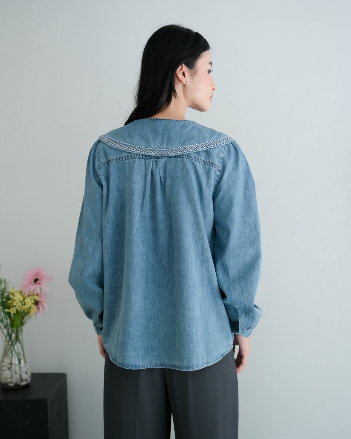 Reane Denim Shirt Kode 225D Light Blue - Image 4
