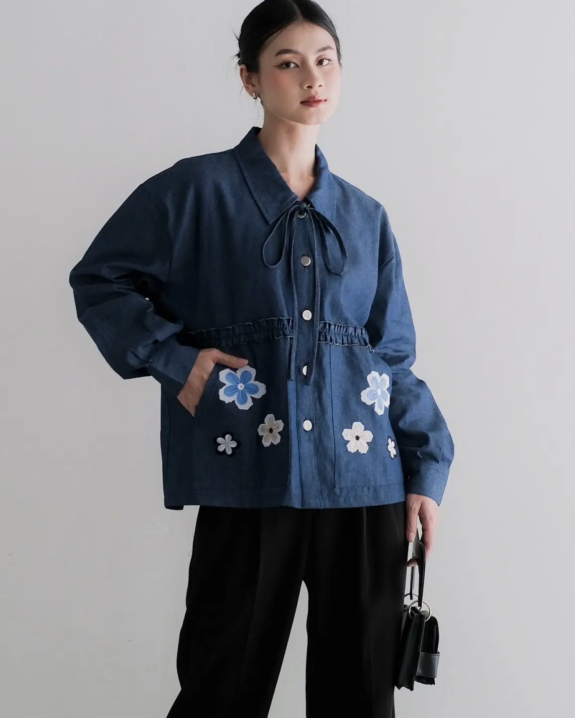 Zoe Denim Shirt Dark Blue - Image 5