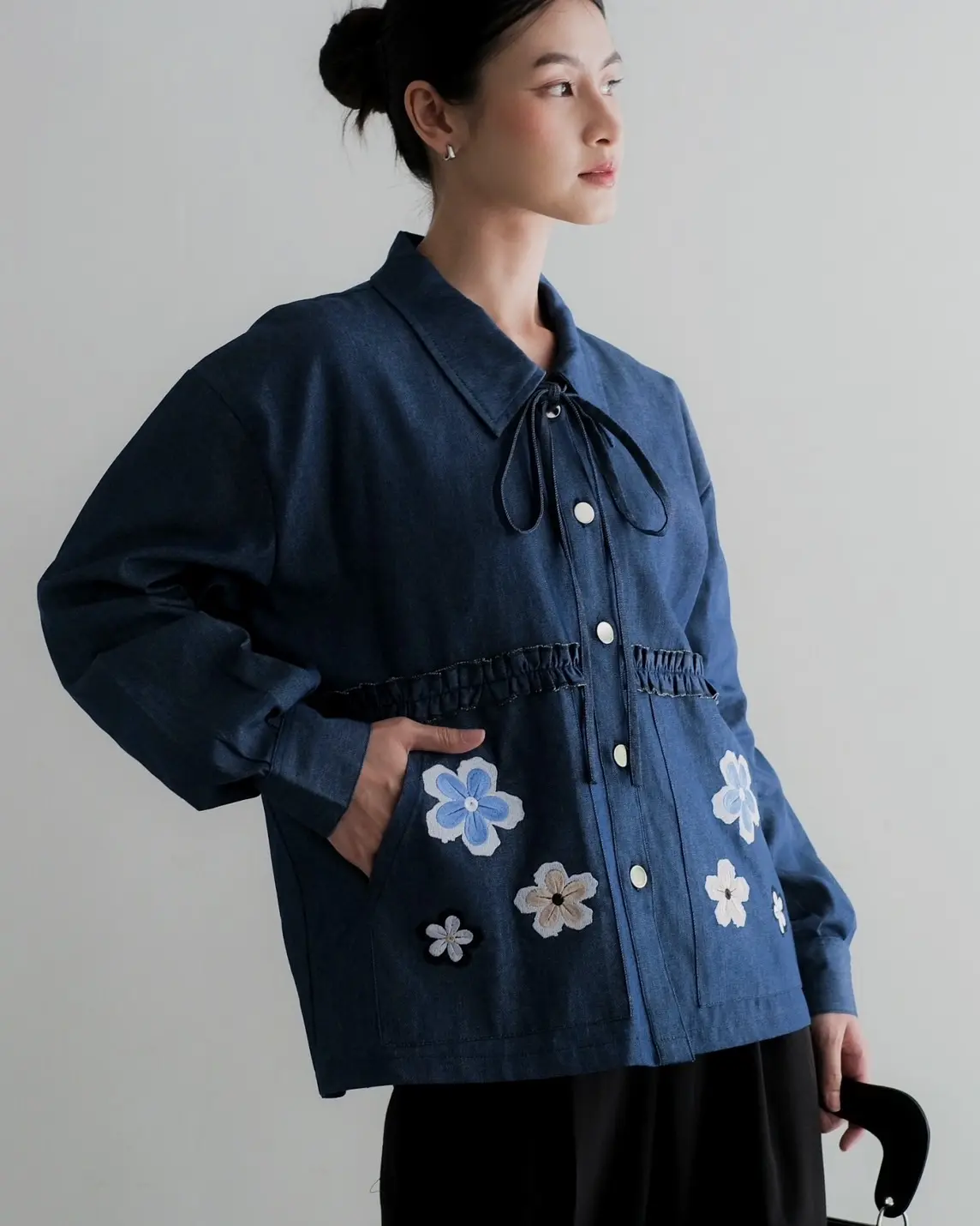 Zoe Denim Shirt Dark Blue - Image 4