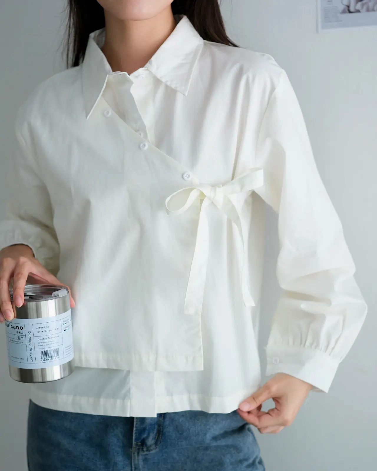 Chaerin Shirt Broken White - Image 3