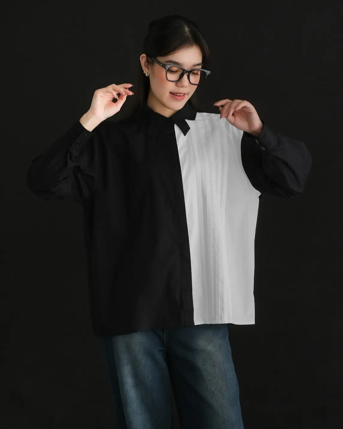 Hadley Shirt Black-Broken White