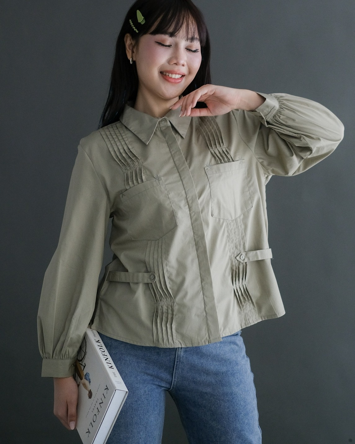 (Grandpa'S) Minara Shirt Kode 3268 Sage Green - Image 2