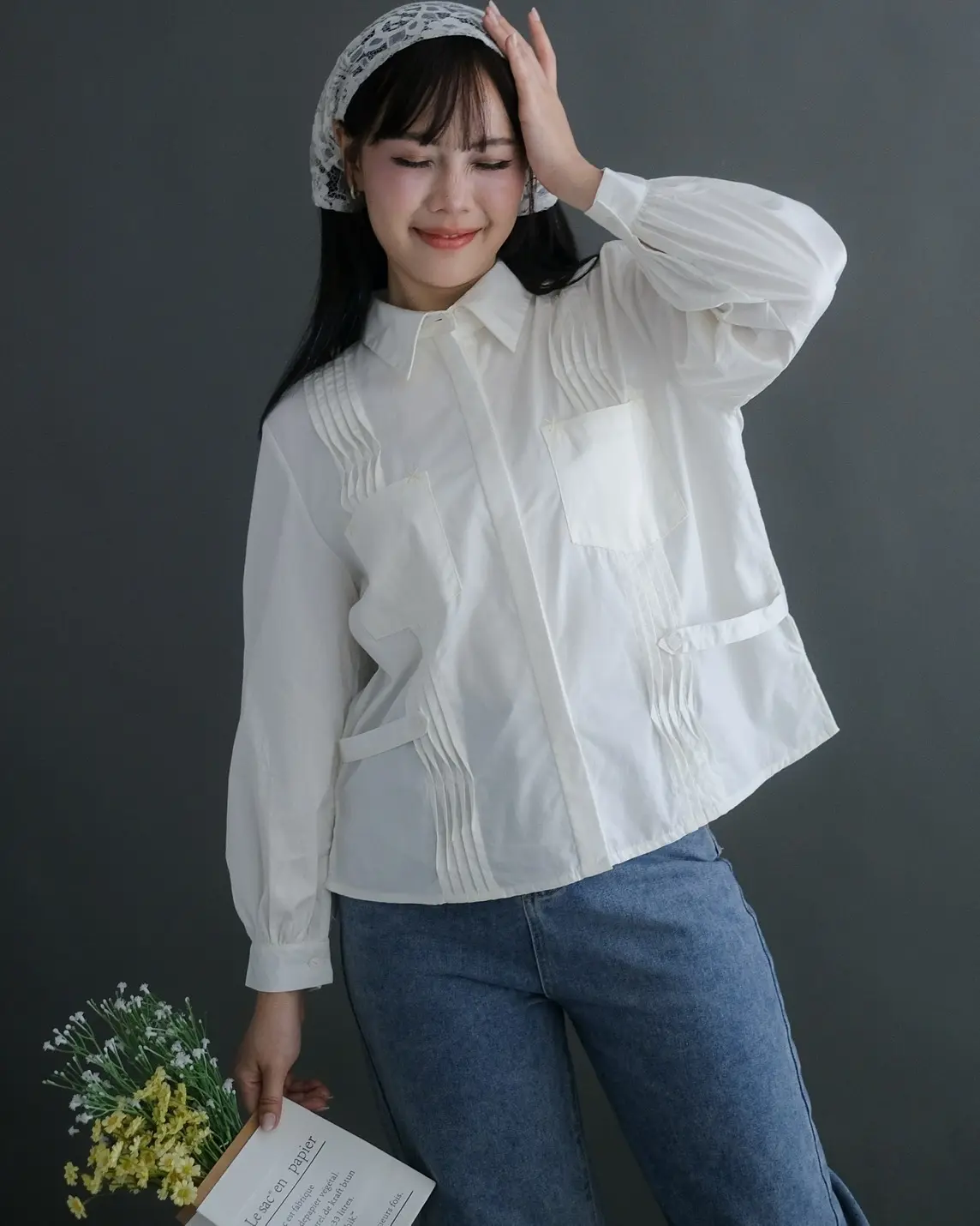 (Grandpa'S) Minara Shirt Kode 3268 Broken White - Image 2