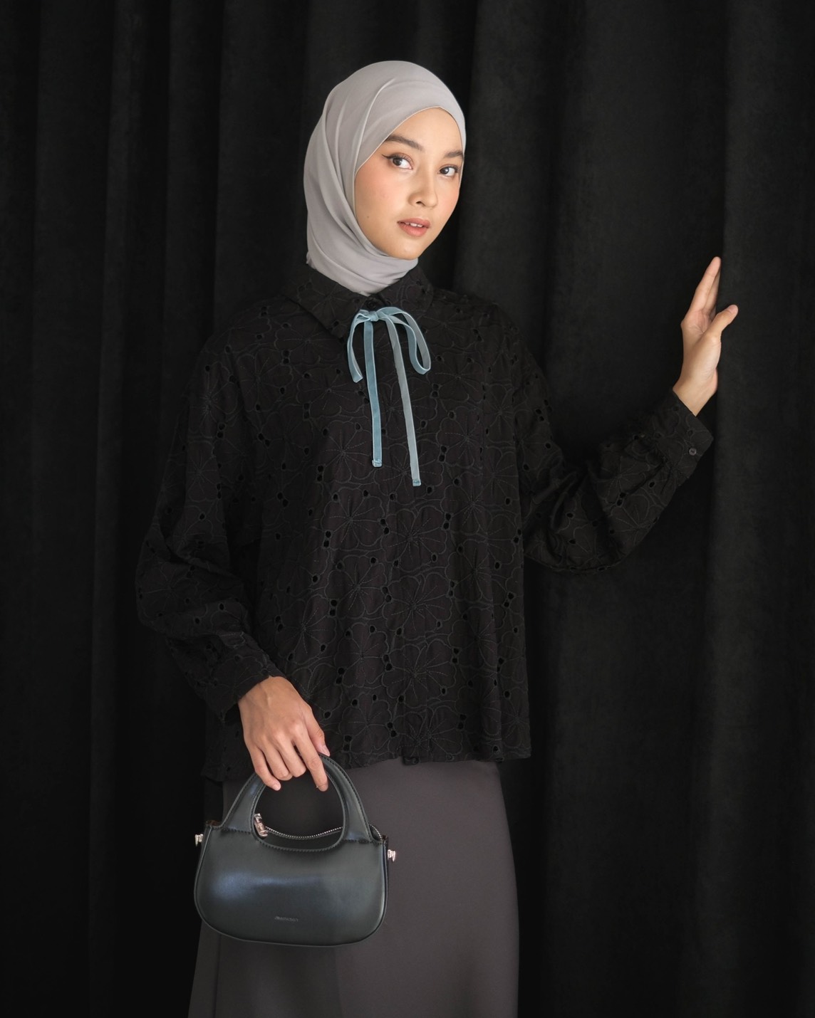 Belara Shirt Kode 20280 Black-Blue - Image 2