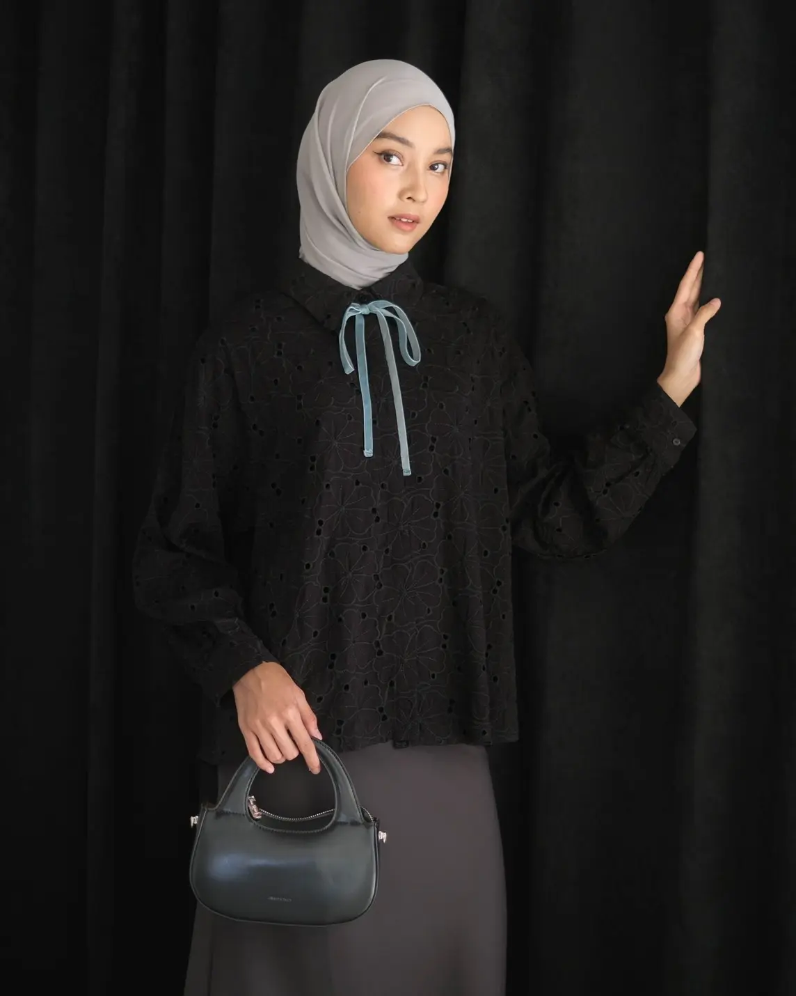 Belara Shirt Kode 20280 Black-Blue - Image 2