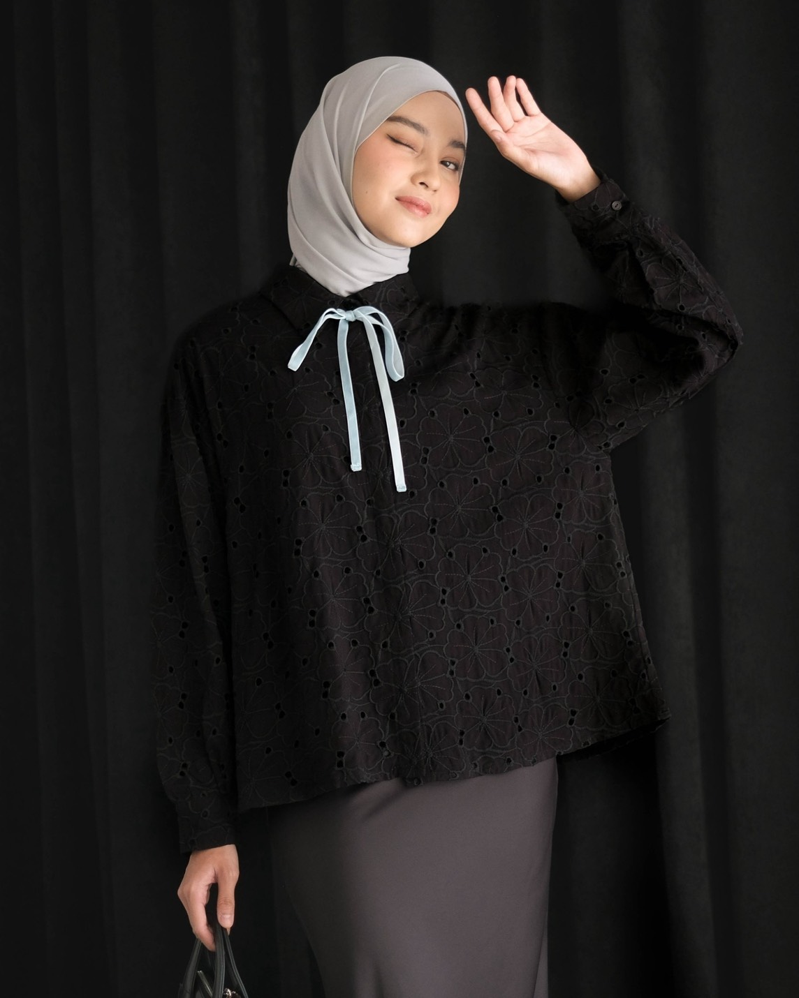 Belara Shirt Kode 20280 Black-Blue