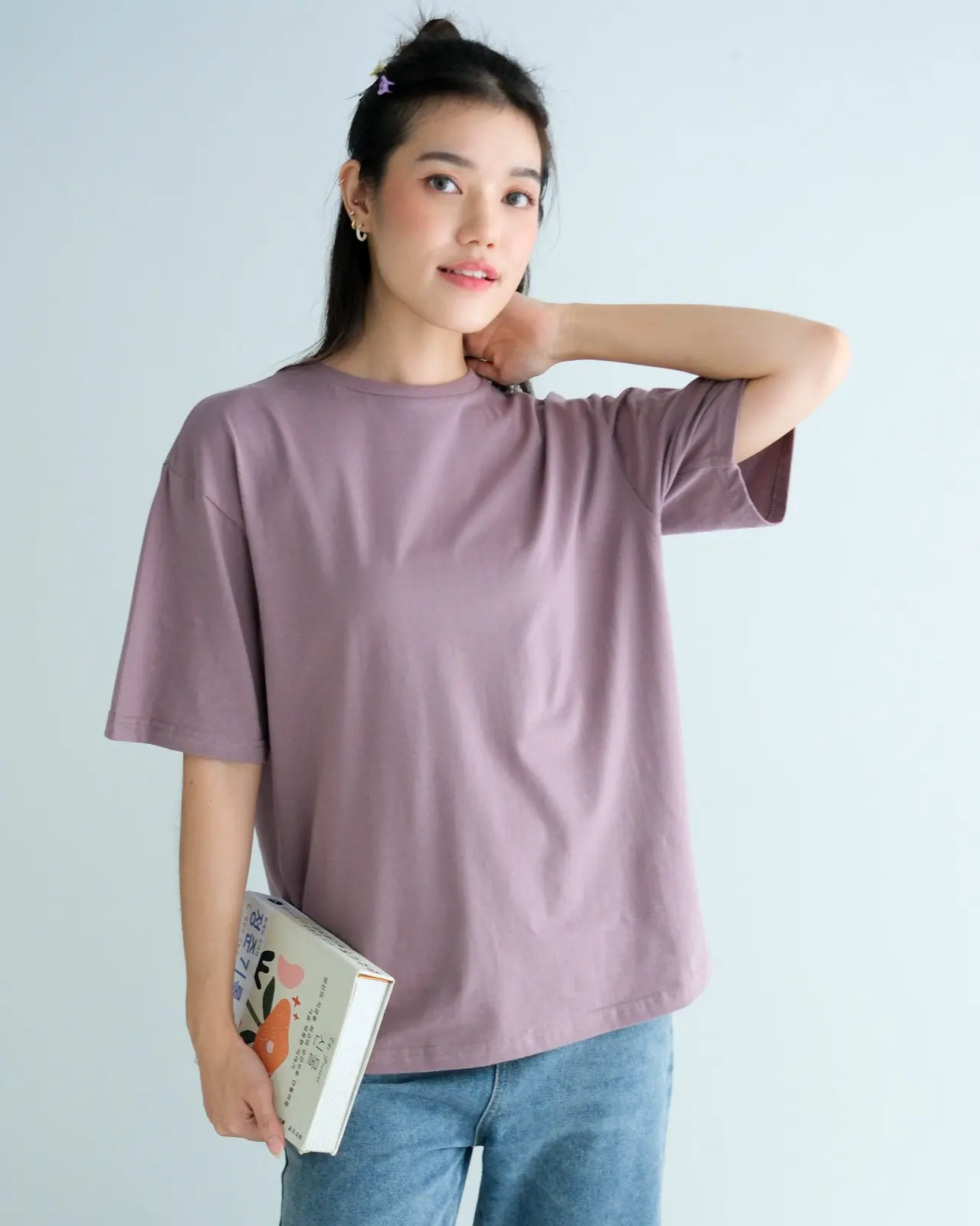 Rieka Basic T-Shirt Light Mauve - Image 2