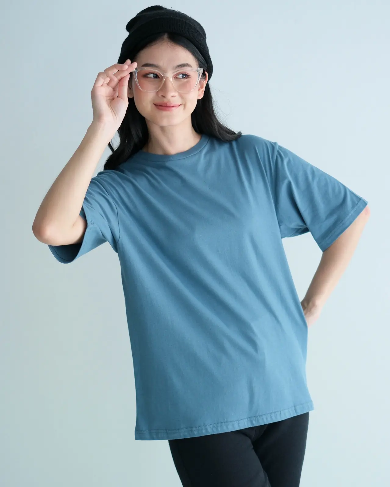 Rieka Basic T-Shirt Teal Blue - Image 2