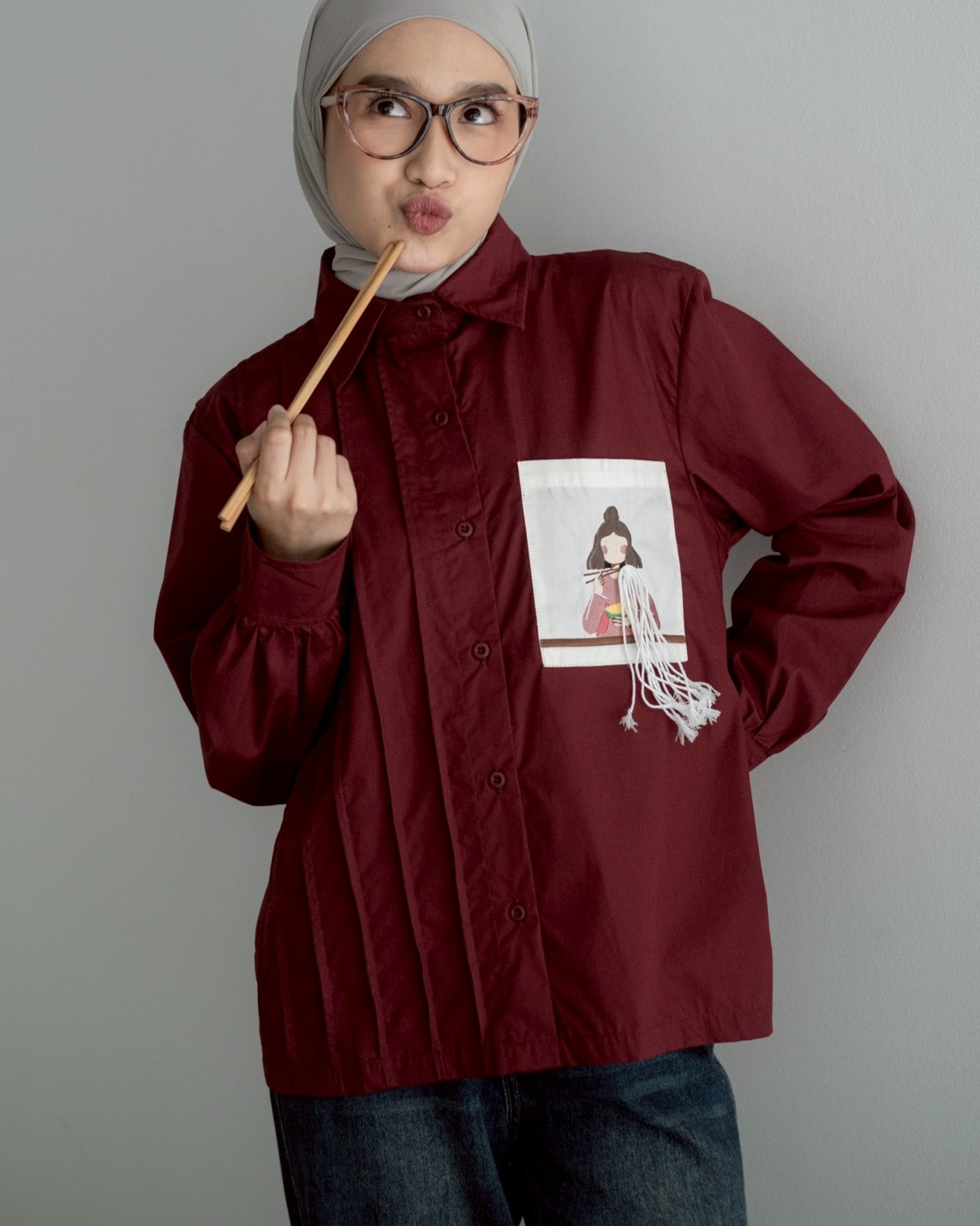 Hashi Shirt Red Cherry - Image 3