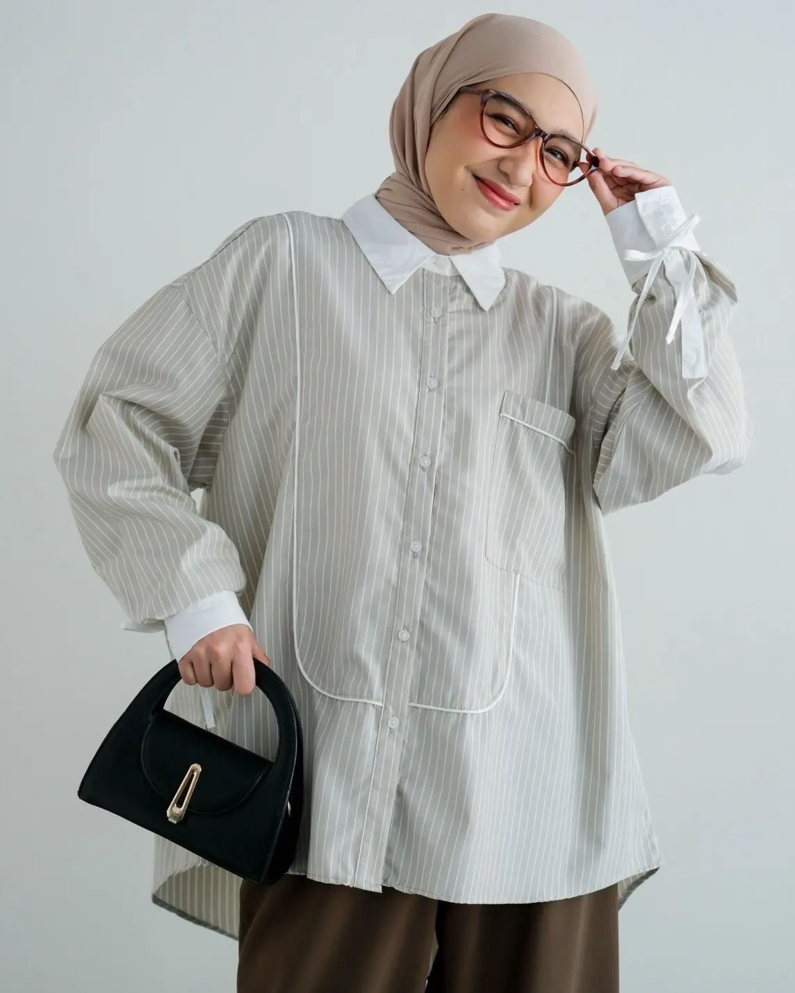 Doskan Stripe Shirt Kode 1403 Light Sage - Image 3