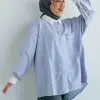 Doskan Stripe Shirt Kode 1403 Light Grey - Image 3