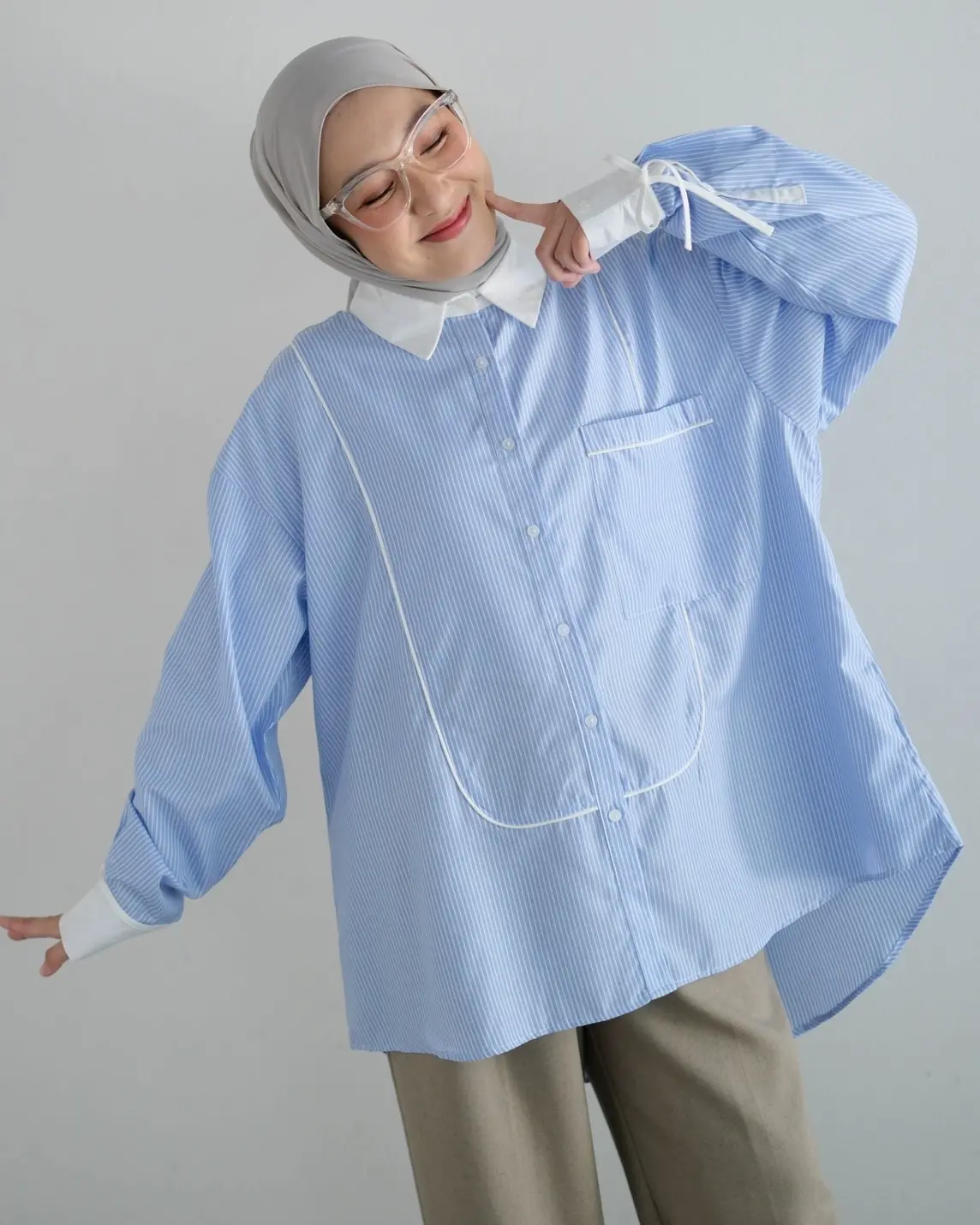 Doskan Stripe Shirt Kode 1403 Blue - Image 2