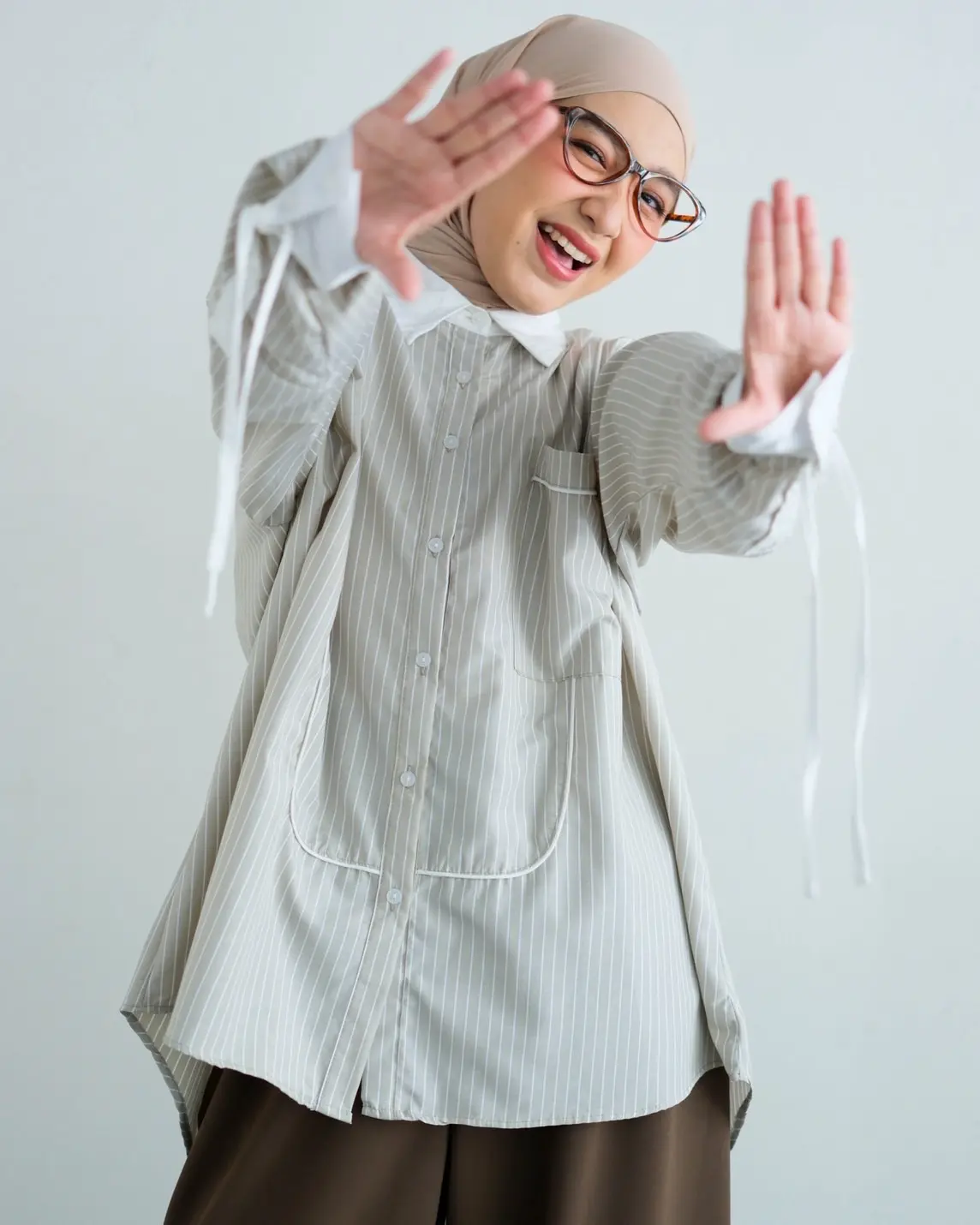Doskan Stripe Shirt Kode 1403 Light Sage - Image 2