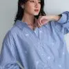 KAILENA STRIPE SHIRT KODE 14801 BLUE DENIM - Image 2