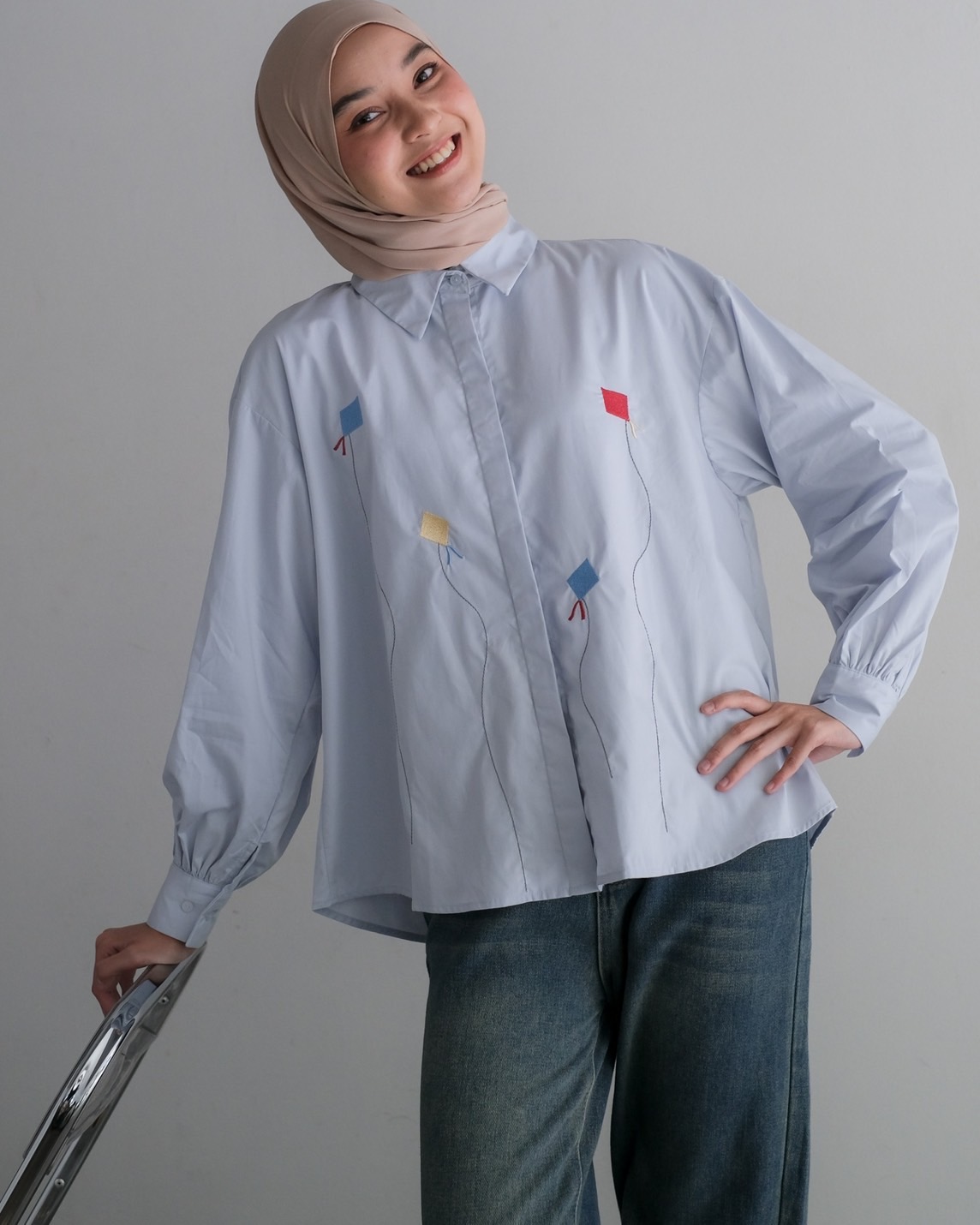 Kites Shirt Kode 1409 Light Blue