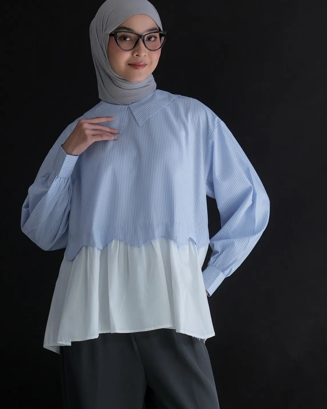 Nore Stripe Longsleeve Kode 1404 Blue - Image 2