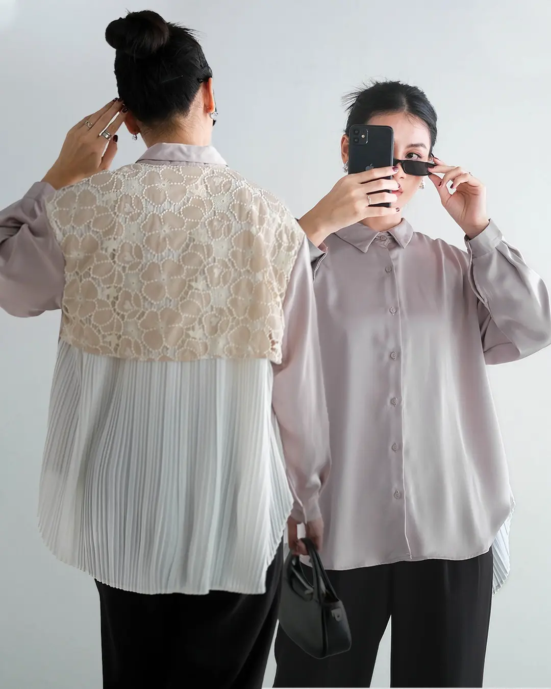 Chanita Shirt Kode 60086 Light Grey