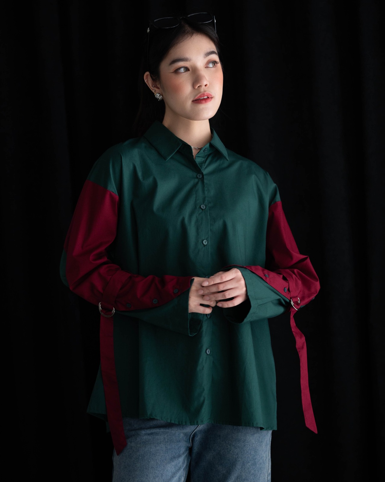 Nimamo Shirt Kode 20290 Glass Green - Maroon - Image 3