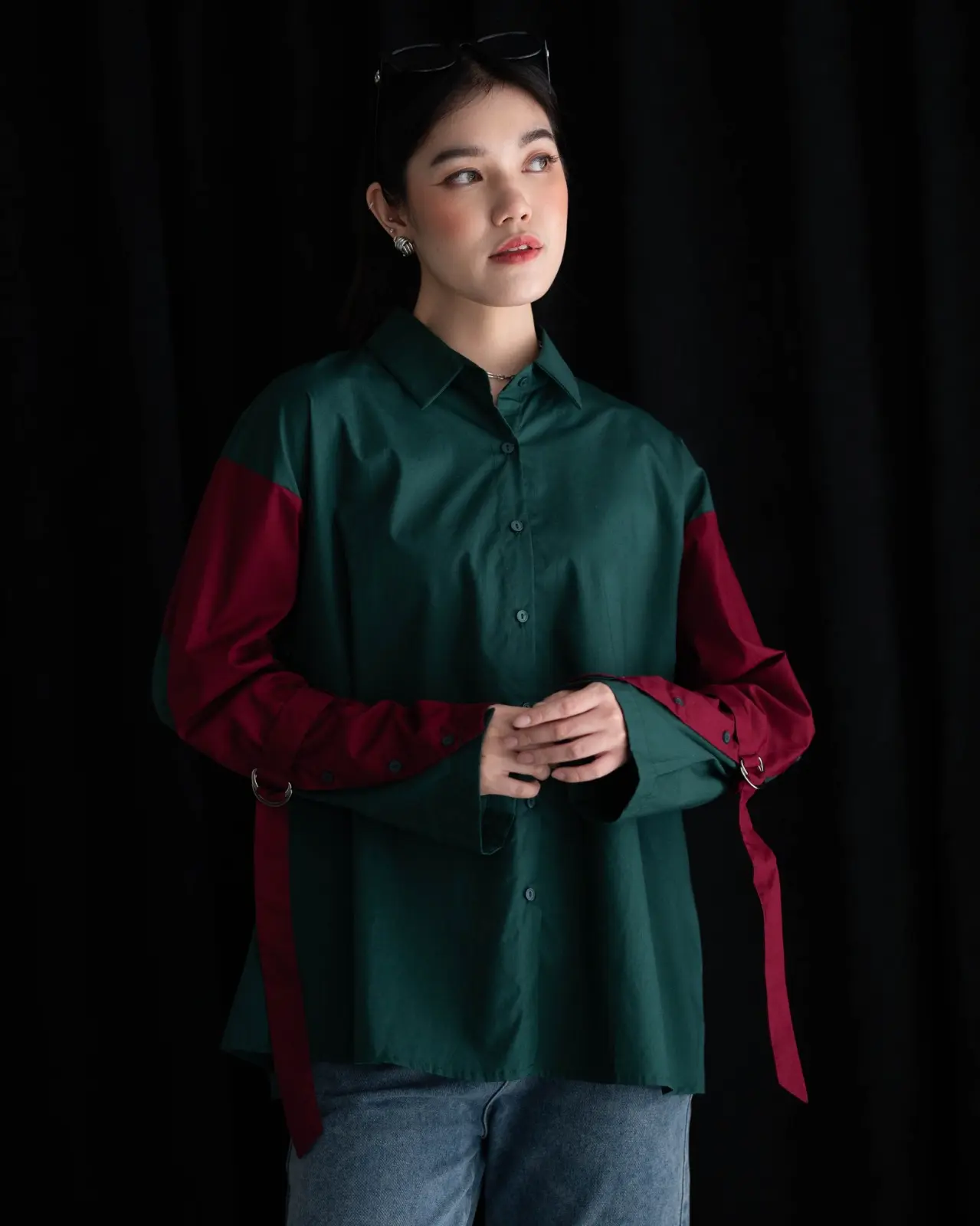 Nimamo Shirt Kode 20290 Glass Green - Maroon - Image 3