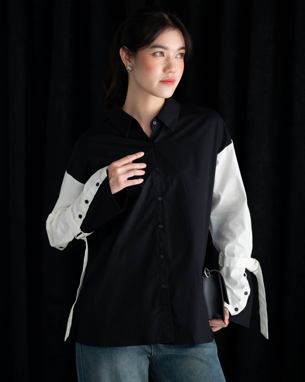 Nimamo Shirt Kode 20290 Black-Broken White