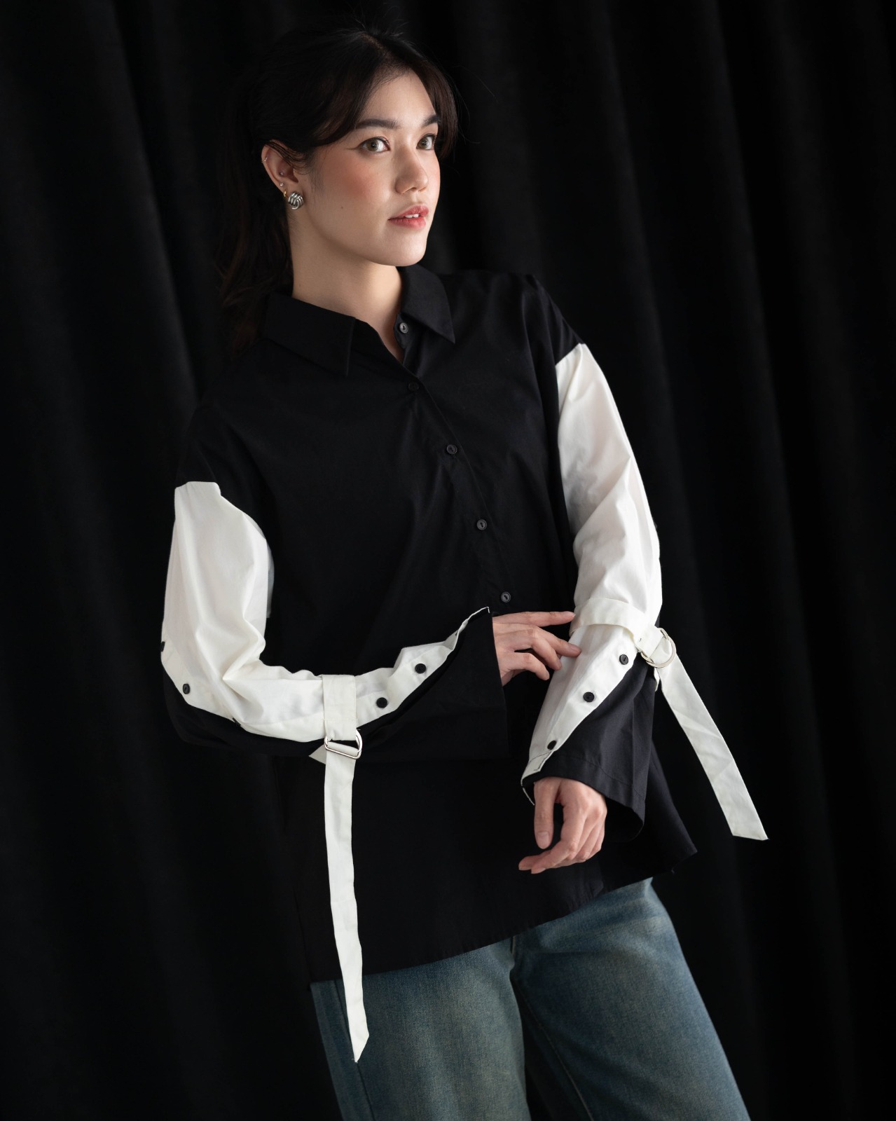 Nimamo Shirt Kode 20290 Black-Broken White - Image 2