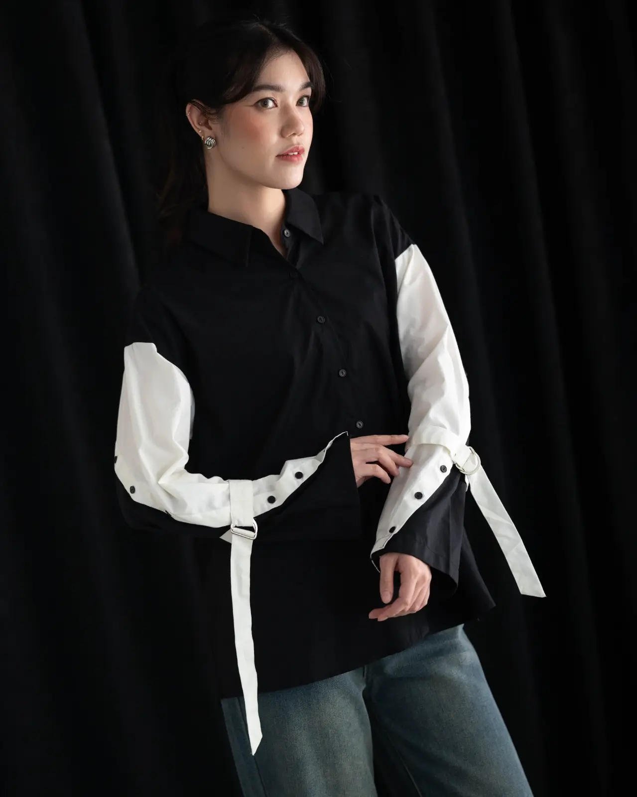 Nimamo Shirt Kode 20290 Black-Broken White - Image 2