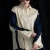 Nimamo Shirt Kode 20290 Cream-Navy - Image 2