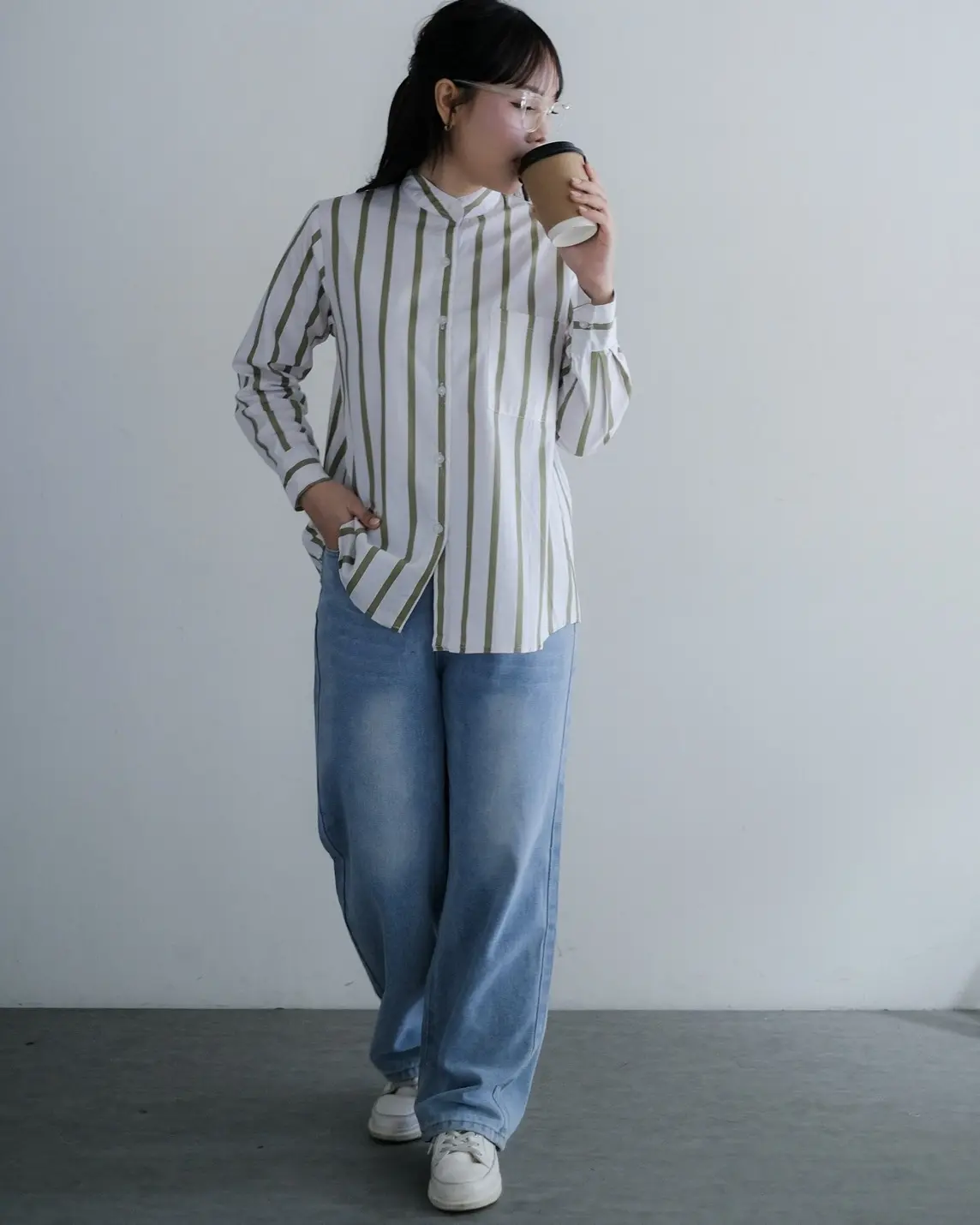 Udipti Stripe Shirt Kode Mr 1656 Green - Image 2