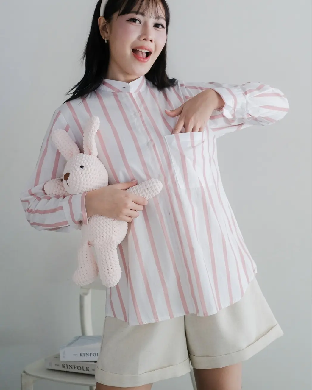 Udipti Stripe Shirt Kode Mr 1656 Pink