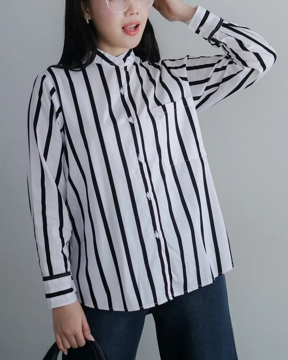 Udipti Stripe Shirt Kode Mr 1656 Black