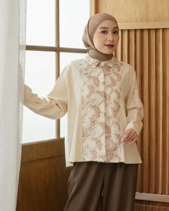 Basnah Shirt Kode 20319 Cream
