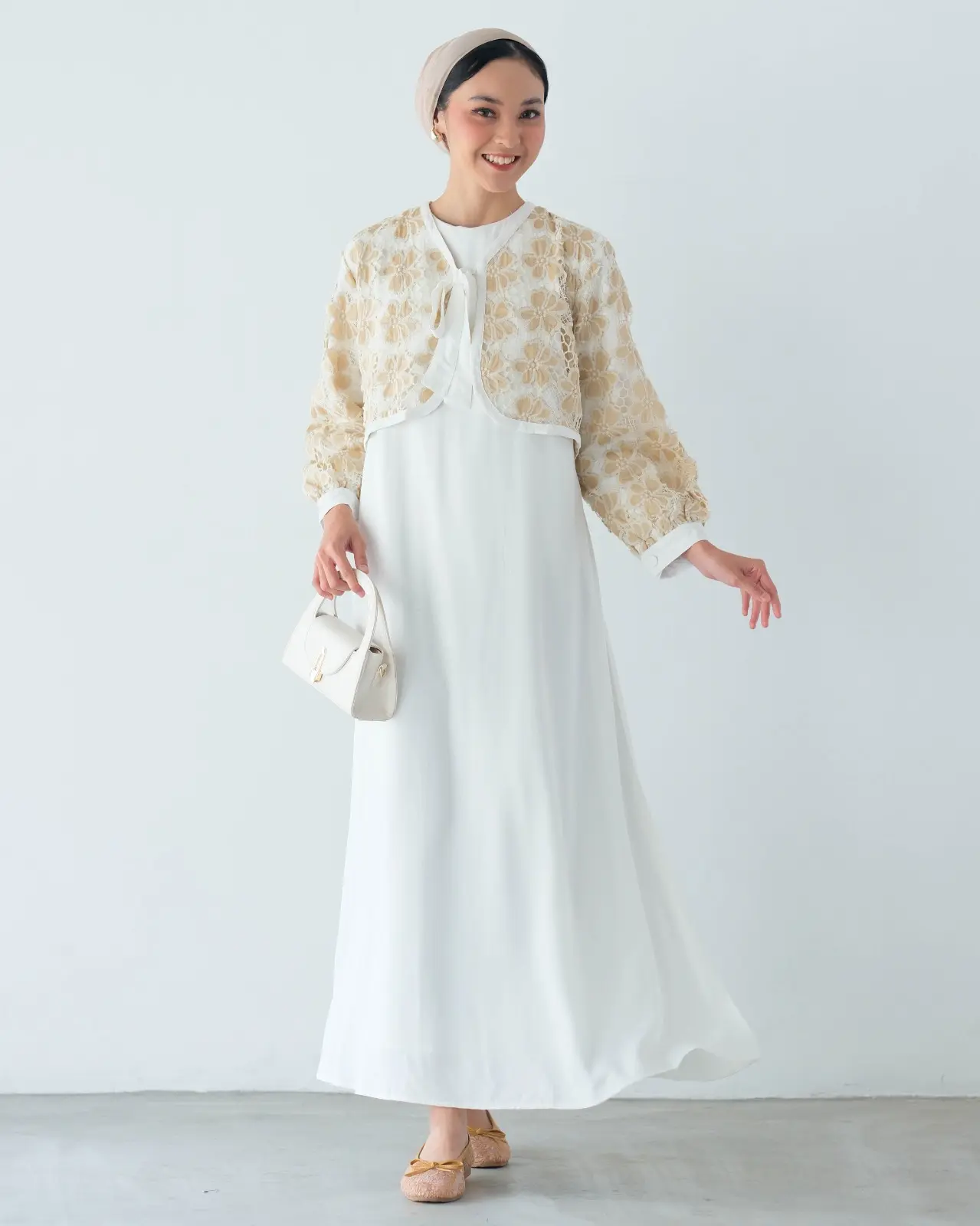 Catelya Maxi Dress Cream - Image 2