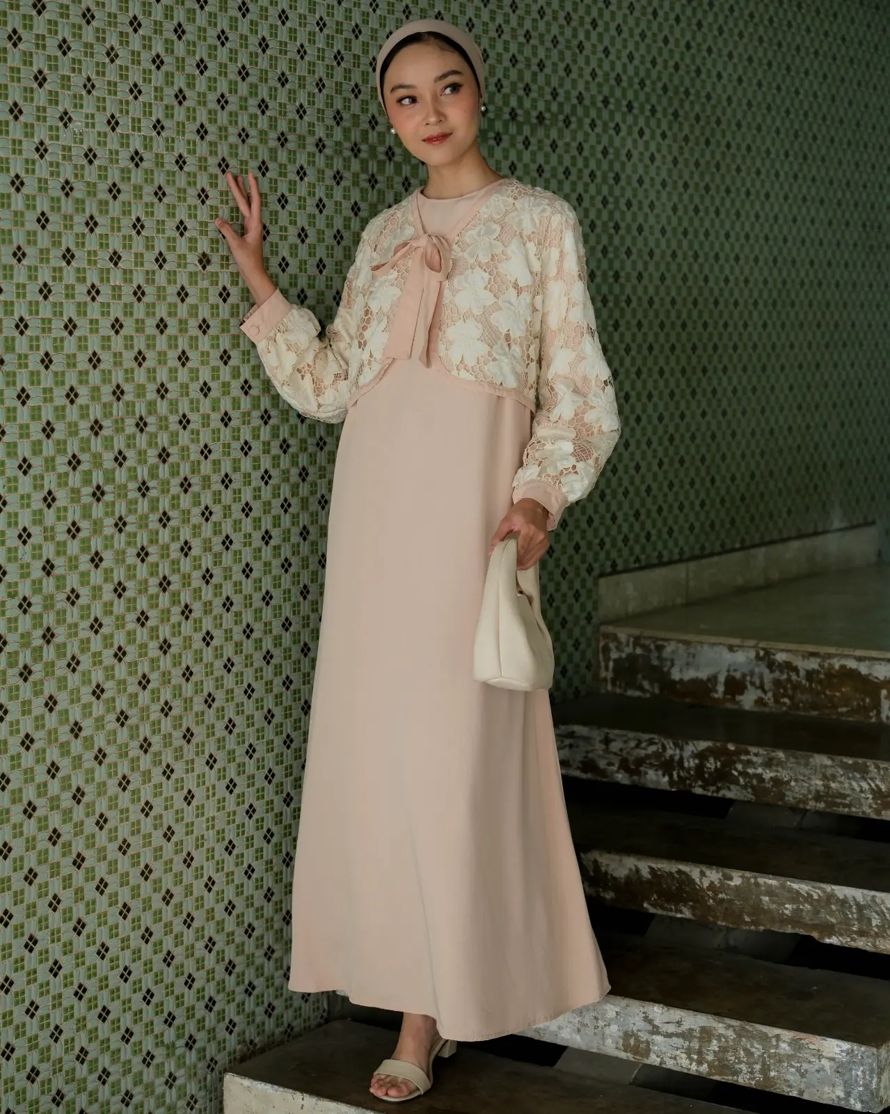 Catelya Maxi Dress Nude - Image 3