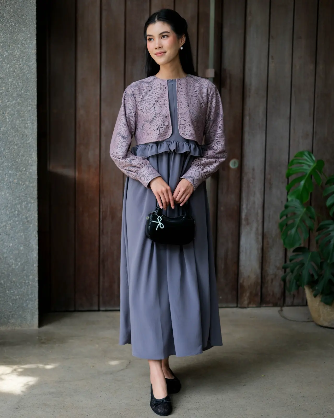 Tsabina Maxi Dress Mauve - Image 2