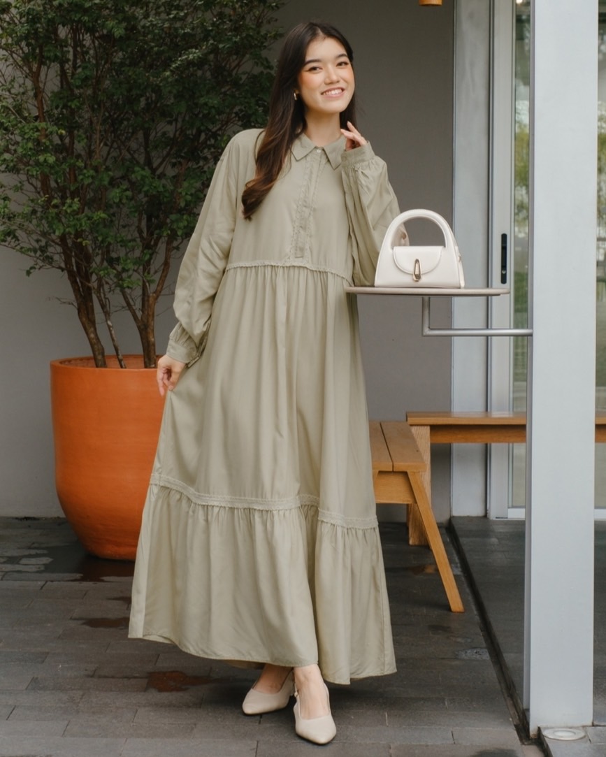 Zalwah Maxi Dress Kode 1407 Light Sage