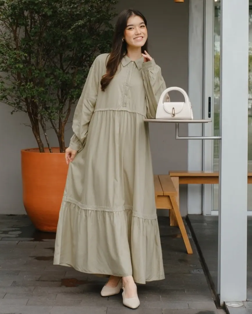 Zalwah Maxi Dress Kode 1407 Light Sage