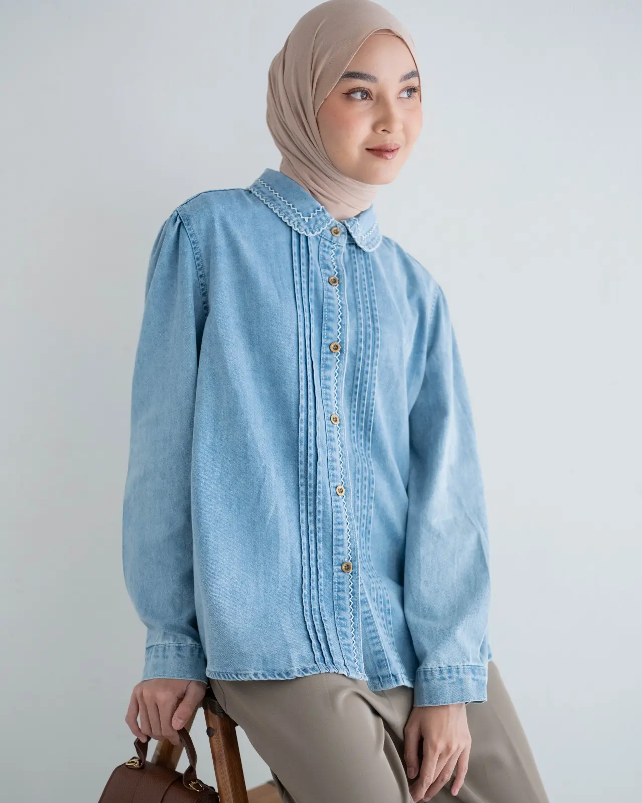Gabriel Denim Shirt Kode 350E Light Blue - Image 4