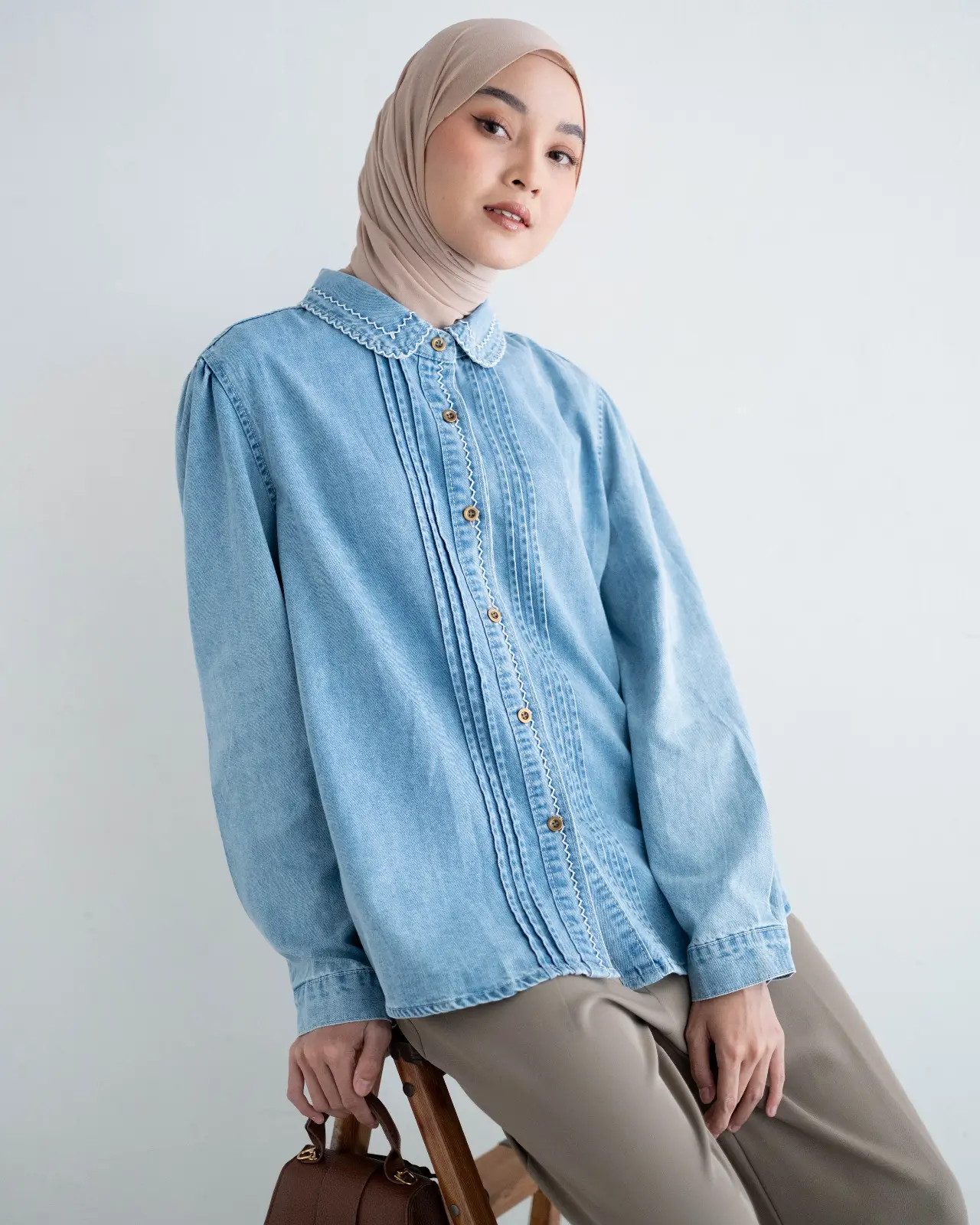 Gabriel Denim Shirt Kode 350E Light Blue