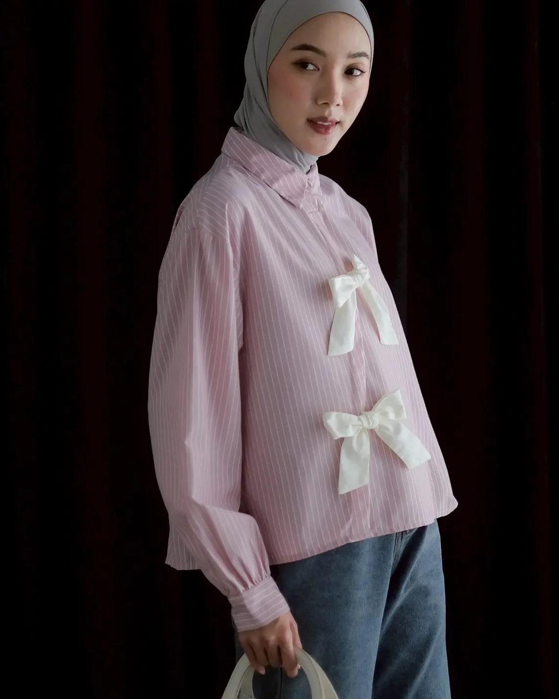 Allen Stripe Shirt Kode 20328 Pink - Image 3