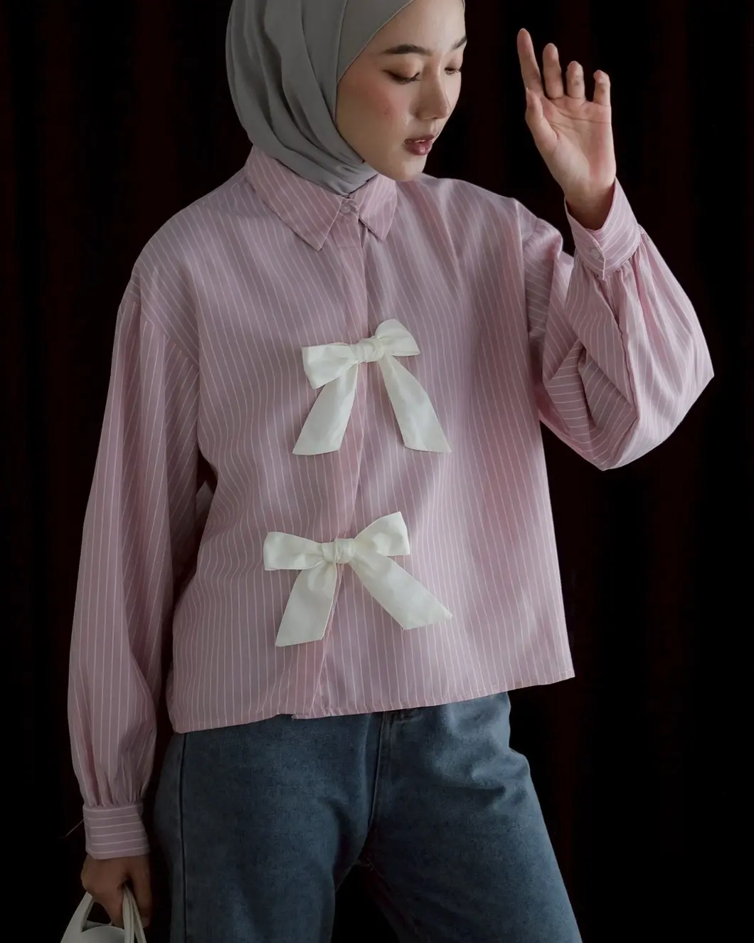 Allen Stripe Shirt Kode 20328 Pink - Image 2