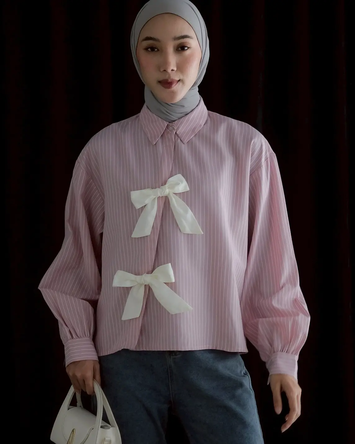 Allen Stripe Shirt Kode 20328 Pink