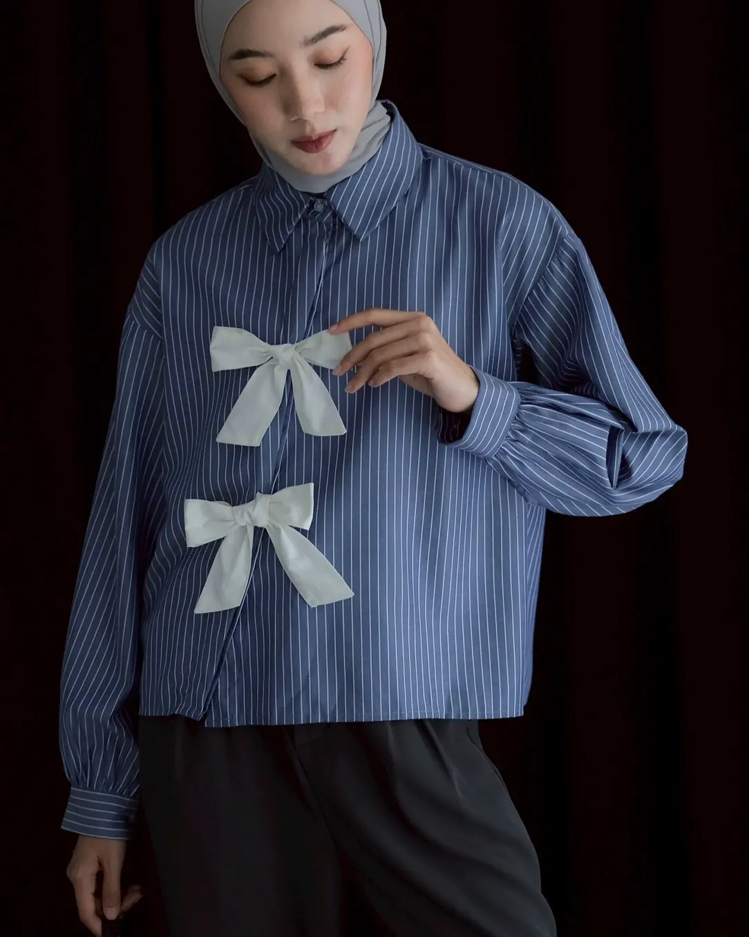 Allen Stripe Shirt Kode 20328 Blue Denim