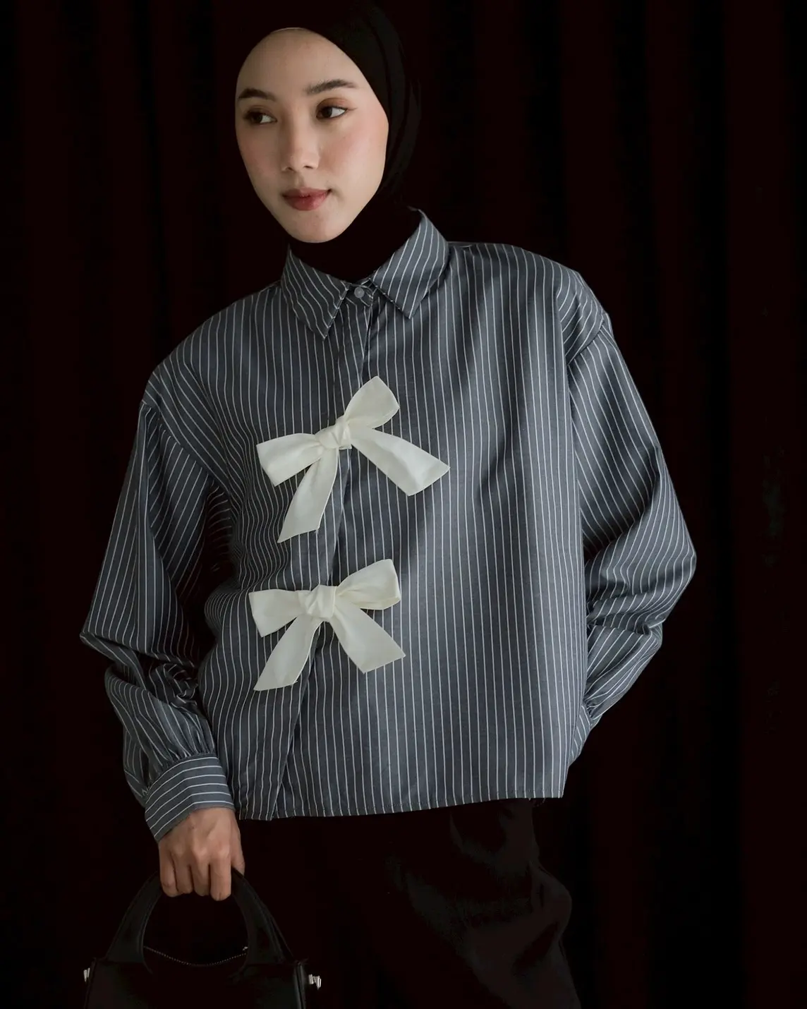 Allen Stripe Shirt Kode 20328 Misty Black