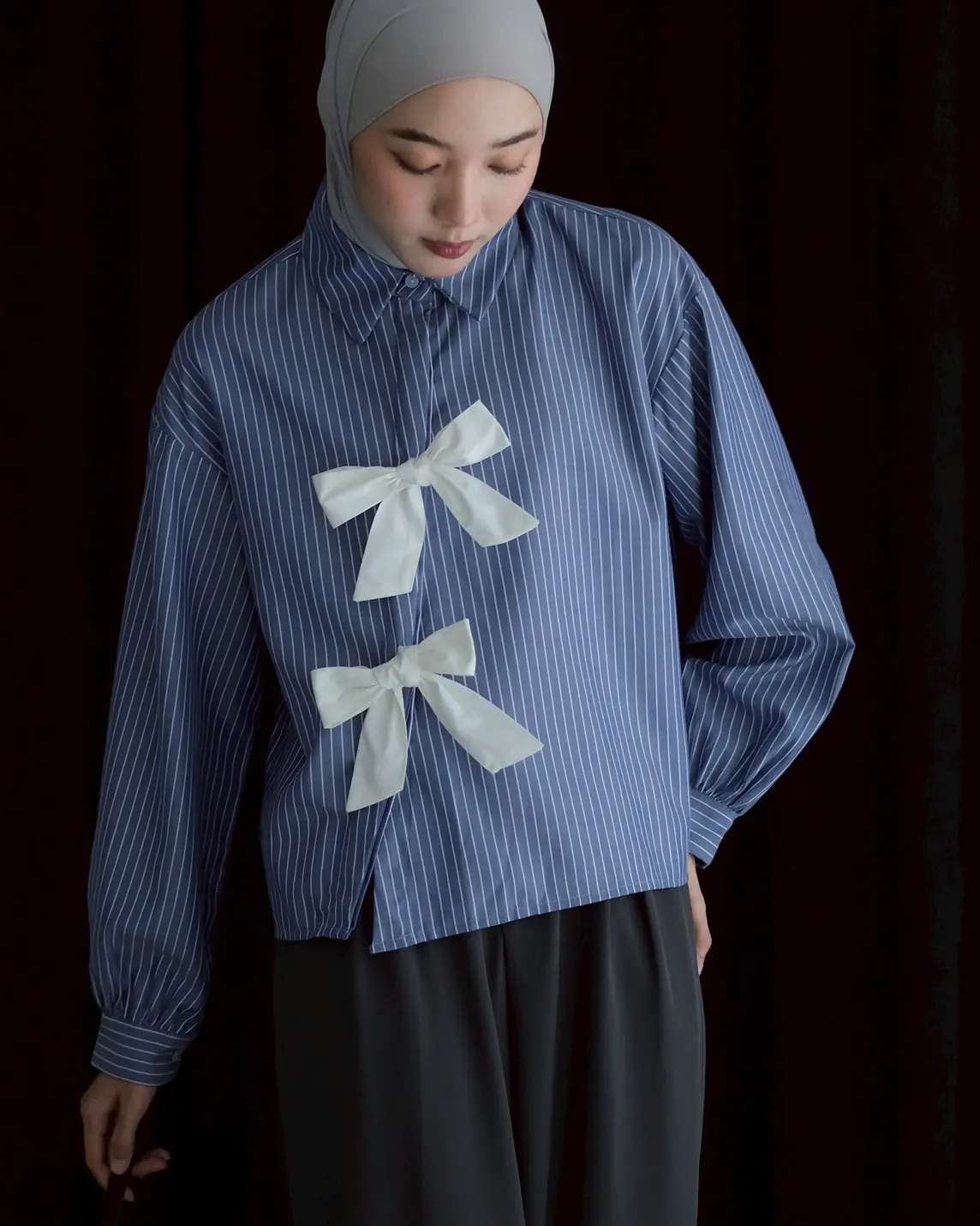 Allen Stripe Shirt Kode 20328 Blue Denim - Image 3