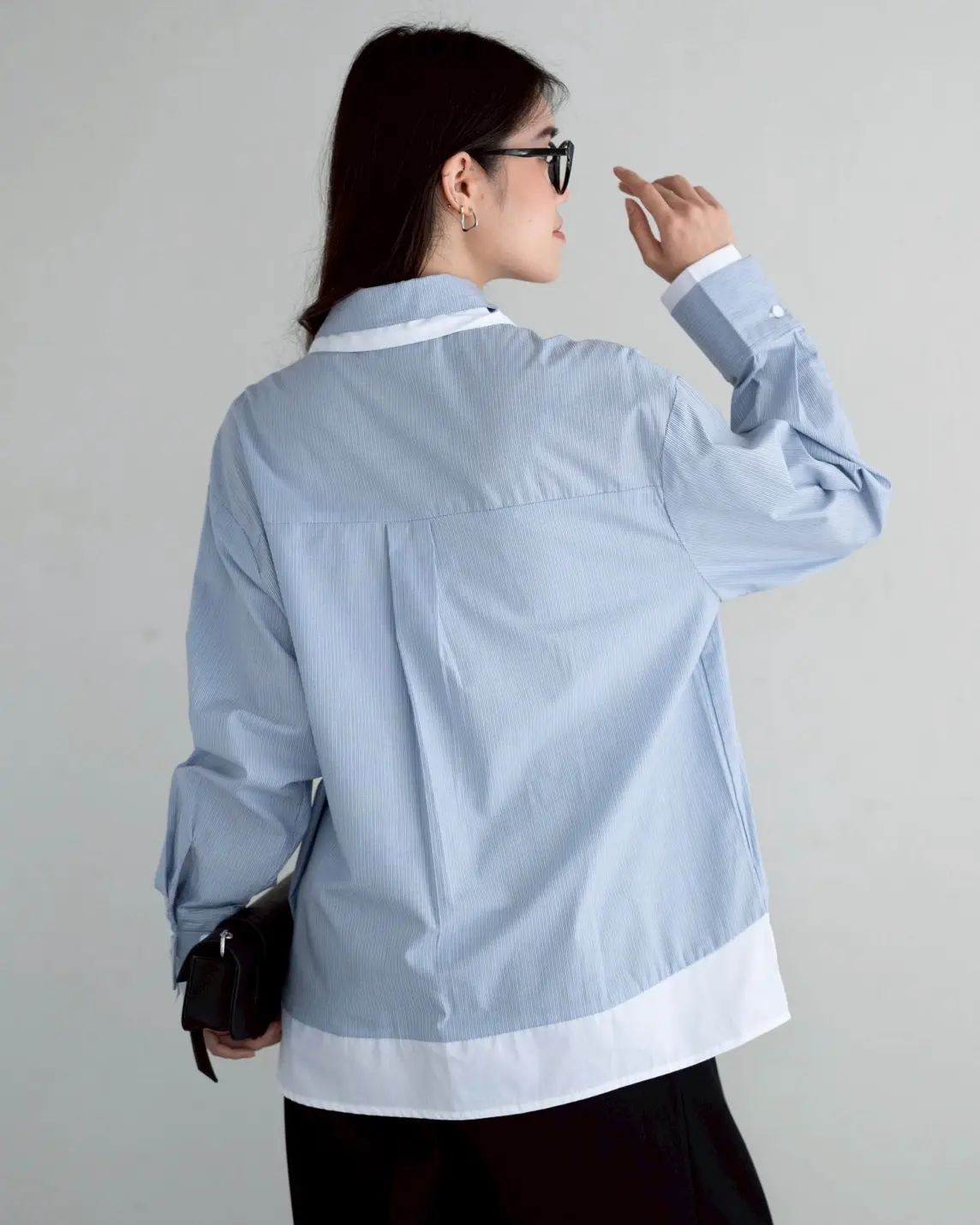 Inori Stripe Shirt Kode Lm 4799 Blue Stripe Small - Image 3