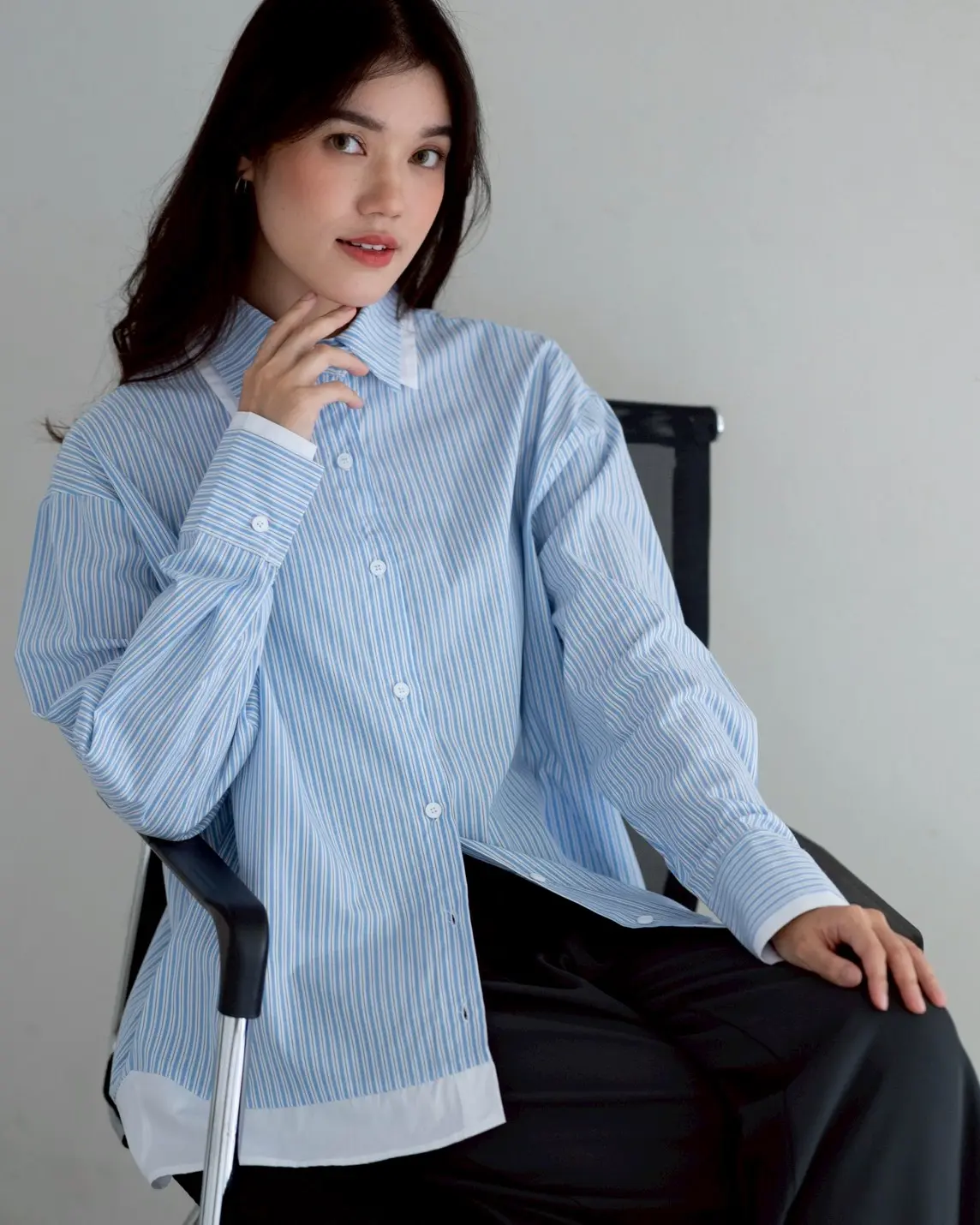 Inori Stripe Shirt Kode Lm 4799 Blue Stripe Big - Image 2