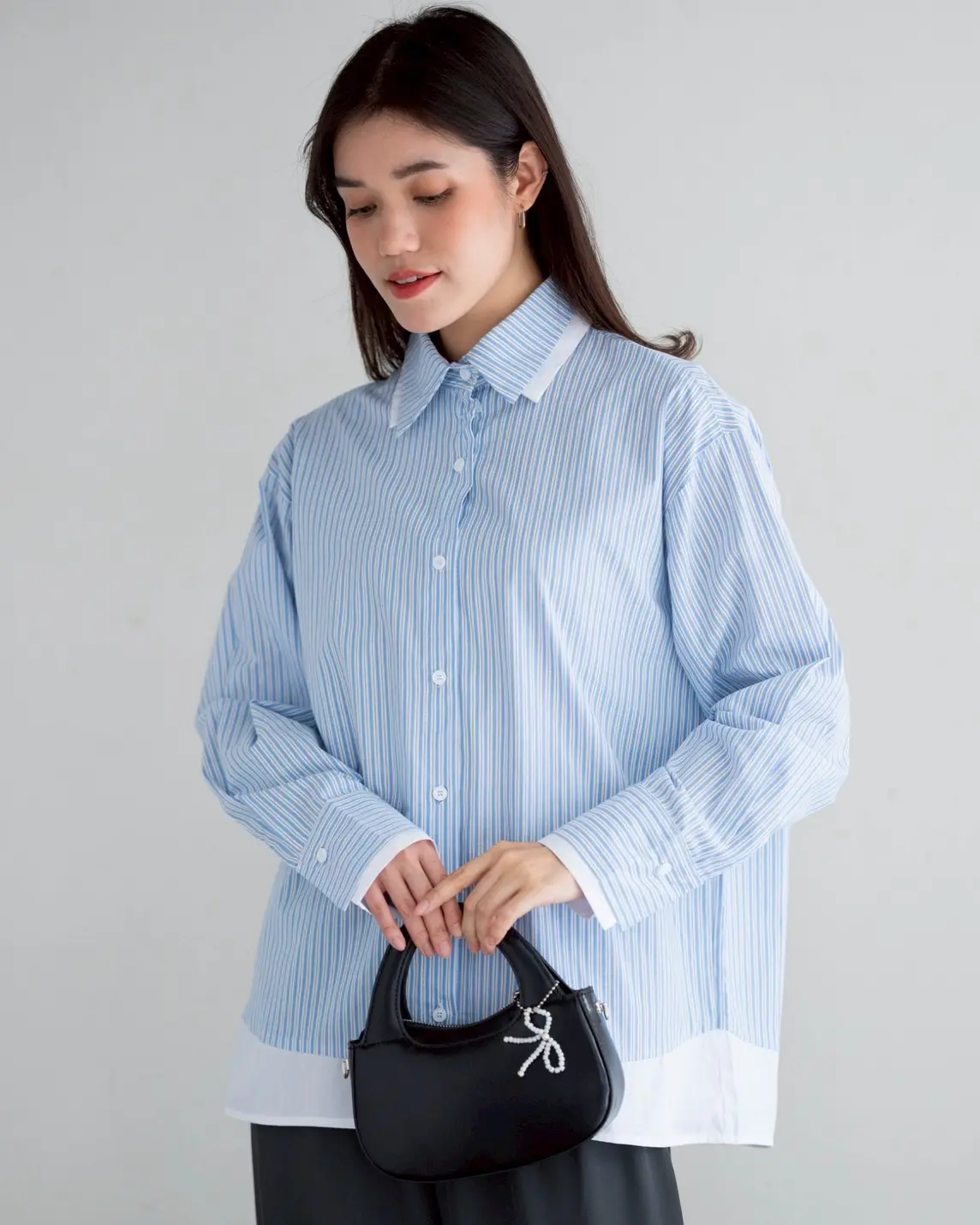 Inori Stripe Shirt Kode Lm 4799 Blue Stripe Big
