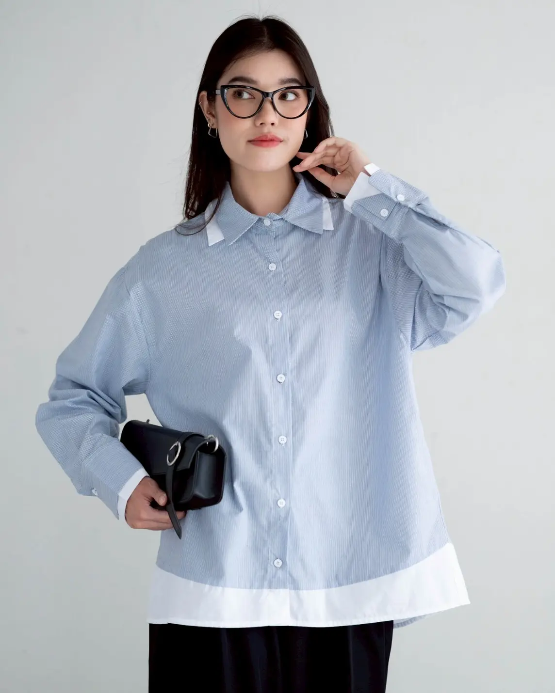 Inori Stripe Shirt Kode Lm 4799 Blue Stripe Small