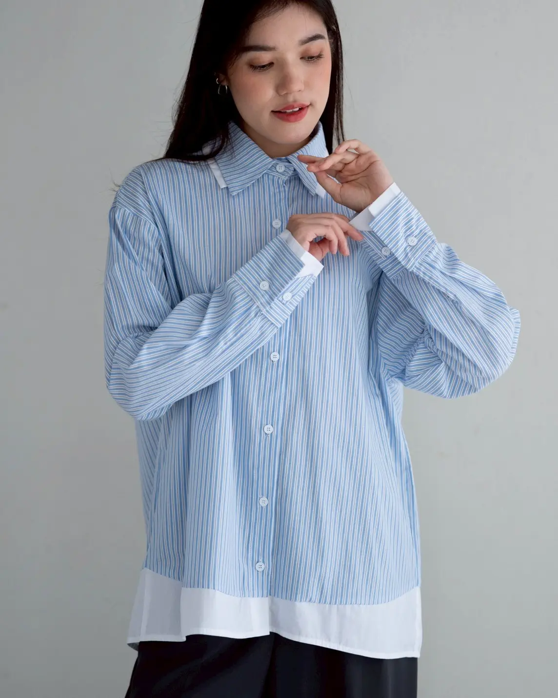 Inori Stripe Shirt Kode Lm 4799 Blue Stripe Big - Image 3