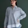 Farzia Stripe Shirt Kode 70667 Grey